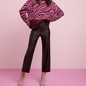 Ann Taylor Faux Leather Easy Straight Crop…